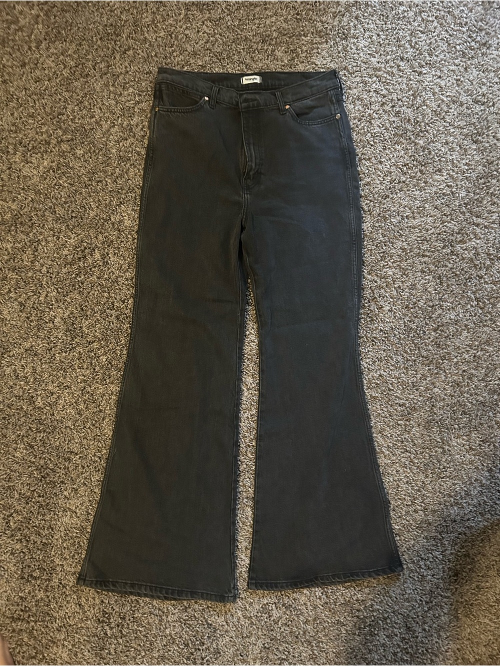 Wrangler Black Flare Jeans - Wide Leg - Picture 1 of 3